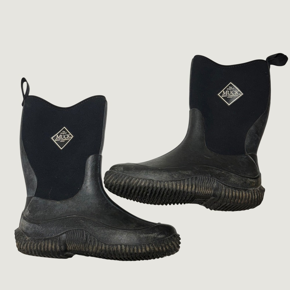 Muck Boot Company Hale Rain Boots Kids Size 6 Black Waterproof Neoprene Mud Barn